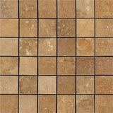 2 X 2 Noce Travertine Honed Mosaic Tile