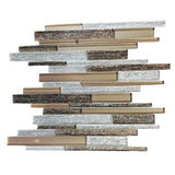 Gold & White Random Strip Mix Glass Mosaic Tile