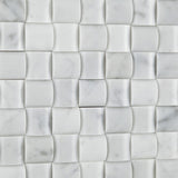 Carrara White Marble Polished 3D Small Bread Mosaic Tile