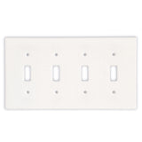 Thassos White Marble Quadruple Toggle Switch Wall Plate / Switch Plate / Cover - Polished