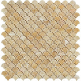 Honey Onyx Polished Fan Mosaic Tile