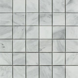 2 X 2 Bianco Venatino (Bianco Mare) Marble Polished Mosaic Tile